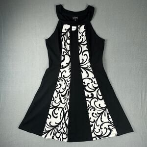En Focus Studio Fit Flare Dress Size 10  Black/White